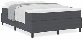 Cama Box Spring com Colchão Cinza Escuro, 140 x 200 cm, tecido de cord