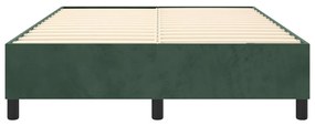 Estrutura de cama sem colchão 140x190 cm veludo verde-escuro