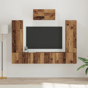 vidaXL Conjunto de móvel de TV 7 pcs Madeira Antiga 180 x 30 x 120 cm