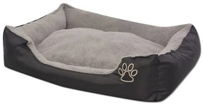Cama para cães com almofada acolchoada tamanho XL preto
