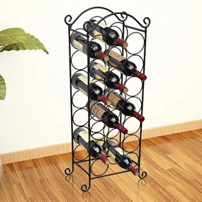 50206 vidaXL Prateleira metálica para 21 garrafas de vinho