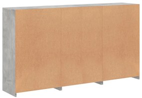 Aparador com luzes LED 181,5x37x100 cm cinzento cimento
