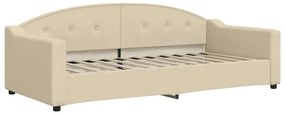 Sofá-cama com gavetão 90x200 cm tecido cor creme