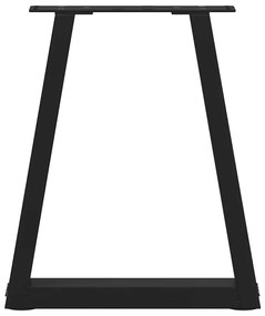 Pés para mesa de centro em V 2 peças preto 28x(42-43,3) cm aço