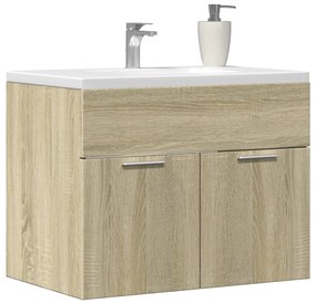 vidaXL Armário de lavatório 60x38,5x46cm contraplacado carvalho sonoma