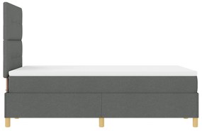Cama Box Spring com Colchão Cinza Escuro 120x200 cm Tecido