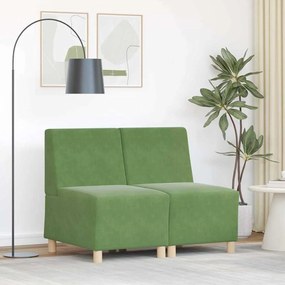 vidaXL Unidade de Sofá Modular Sem Braços 2 pcs Verde claro