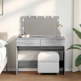 Toucador com LEDs 100x40x120 cm sonoma cinza