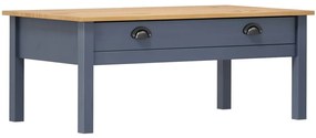 vidaXL Mesa de centro Hill 100x55x40 cm pinho maciço cinzento