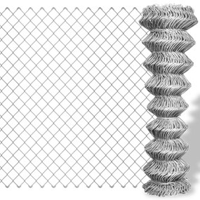 vidaXL Cerca de arame 25x1,5 m aço galvanizado prateado