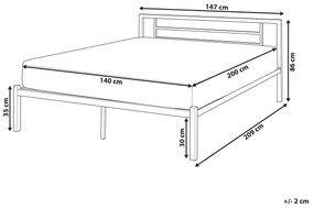 Cama de casal em metal preto 140 x 200 cm CUSSET Beliani