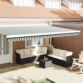 vidaXL Valance de Toldo para Estrutura de 5 m Verde e Branco 4.8x0.2 m