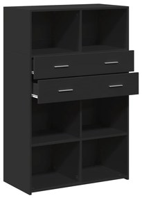 Armário alto 80x42,5x124 cm derivados de madeira preto