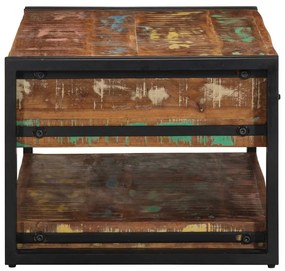Mesa de centro multicor 90x50x38 cm madeira maciça recuperada