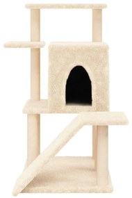 Árvore p/ gatos c/ postes arranhadores sisal 97 cm cor creme