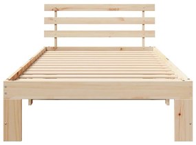 Estrutura de Cama de Madeira de Pinho Natural Madeira 75 x 190 cm