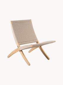 Cadeira de jardim dobrável artesanal com assento e encosto em vime MG501 Cuba