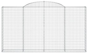 Cestos gabião arqueados 4pcs 300x30x160/180cm ferro galvanizado