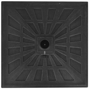 Base para guarda-sol em resina quadrado preto 12 kg