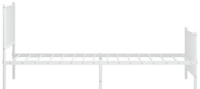 Estrutura de cama com cabeceira e pés 90x200 cm metal branco