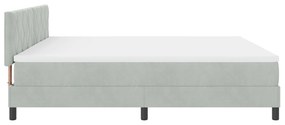 Cama Box Spring com Colchão vidaXL Cinza Claro 200x200 cm Veludo