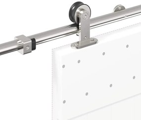 Kit ferragens p/ porta deslizante 200cm aço inoxidável prateado