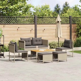 vidaXL Conjunto de Sofás para Exterior Cinza claro e cinza escuro
