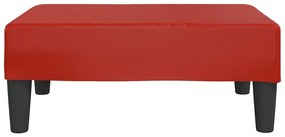 Apoio de pés 78x56x32 couro artificial vermelho tinto