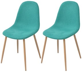 vidaXL Cadeiras de jantar 2 pcs tecido verde