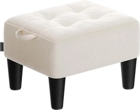 Banco em veludo com estofamento espesso 40 x 32 x 26 cm bege + preto