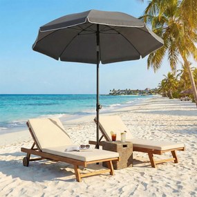 Guarda-sol regulável em altura, 200 cm, proteção UV UPF 50+ Cinza