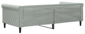 Sofá-cama 90x190 cm veludo cinzento-claro