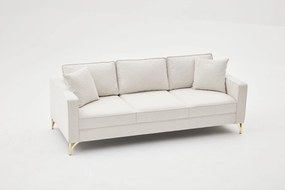 Sofá de 3 Lugares Berlin – Creme Dourado – 220 x 83 x 91 cm