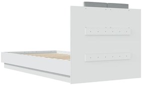 Estrutura cama cabeceira 75x190 cm derivados de madeira branco