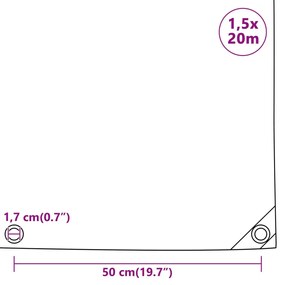 Lona 650 g/m² 1,5x20 m preto