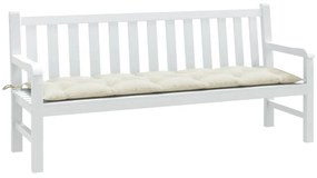 vidaXL Almofadão p/ banco de jardim 180x50x7cm mesclado tecido creme