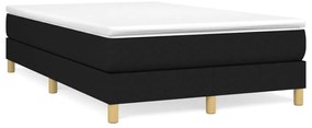 Cama boxspring com colchão 120x190 cm tecido preto