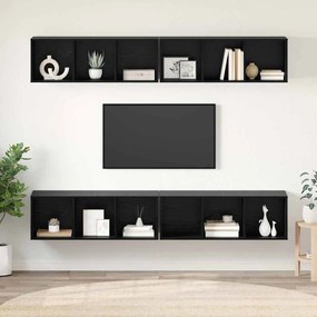 vidaXL Gabinete de TV de Parede com prateleira com armazenamento 4 pcs Carvalho preto