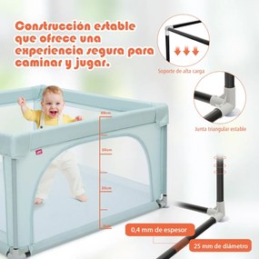 Parque infantil Centro de actividades portátil com cercas de segurança e 50 bolas 120 x 120 x 68 cm Azul