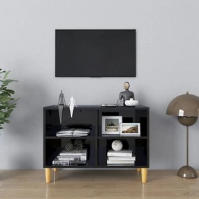 Móvel de TV Larn com 4 Prateleiras de 69 cm - Preto Brilhante - Design