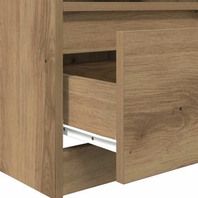 Mesa cabeceira 2pcs 40x40x50cm deriv.madeira carvalho artisiano