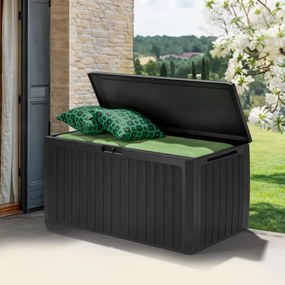 Caixa com tampo e rodas Board Plus de 290 L, 117 x 47 x 60 cm Antracite
