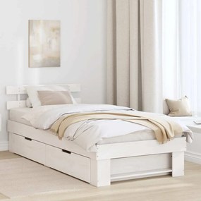 vidaXL Estrutura da Cama Branco 90 x 190 cm Madeira de Pinheiro