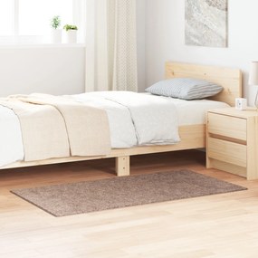 Tapete Shaggy com Base de Látex Marrom 80x150 cm