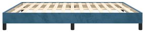 Estrutura de cama sem colchão 160x200 cm veludo azul-escuro
