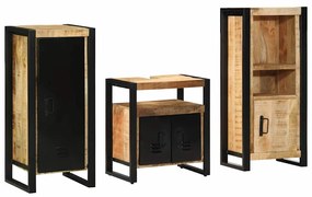 vidaXL Conjunto de Móveis para Banheiro 3 pcs Madeira de manga maciça