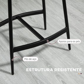 Conjunto de 2 Bancos Altos de Cozinha Bancos de Bar com Estrutura de A