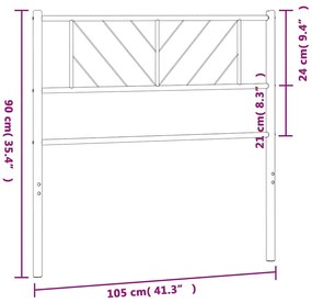 Cabeceira de cama 100 cm metal branco