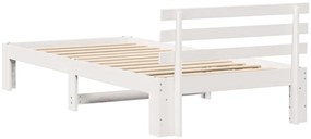 Estrutura de Cama Branca de Madeira Branca Madeira 75 x 190 cm