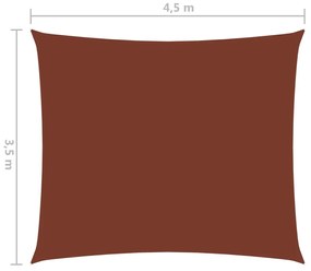 Para-sol vela tecido oxford retangular 3,5x4,5 m terracota